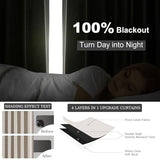 Topfinel Boho Farmhouse Black Out Linen Curtains 84 Inch Length 2 Panels Set for Bedroom Living Room, Greige Insulating Winter Room Divider Curtains Neutral Burlap Drapes 7FT Long Pleated Back Tab Topfinel