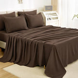 Litanika Queen Comforter Set Brown - 7 Pieces Bed in a Bag Queen Bedding Comforter Sets, Solid Lightweight Bed Set with Comforter, Sheets, Pillowcases & Shams Litanika