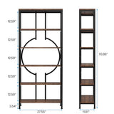 Tribesigns 70.9 Inch Vintage Industrial 6-Tier Bookshelf with Open Shelves and Sturdy Metal Frame Tribesigns