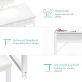 Lufeiya Small Makeup Vanity Desk with Fabric Drawers, 32 inch White Vanity Desks with Mirror and Light, Dressing Table and Chair Set with Power Outlet for Girls Bedroom, White Lufeiya