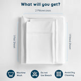 SONORO KATE 100% Egyptian Cotton Sheets Set, Extra Deep Pocket up to 18"-24",1000 High Thread Count, Soft & Breathable 5-Star Hotel Sateen Bed Sheets - 4 PC (White,King) SONORO KATE