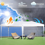 10' x 20' Pop Up Canopy Tent with 6 Removable Sidewall, Commercial Instant Canopy with Carry Bag, Adjustable Outdoor Shelter Tent for Parties, Festival, Event, White Morngardo