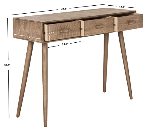 Safavieh Home Albus Mid-Century Modern Chocolate 3-drawer Console Table SAFAVIEH