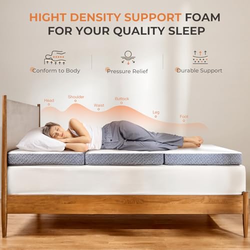 Sweetnight Tri Folding Mattress - 4-inch Single Size Foldable Mattress with a Collapsible and Washable Cover | Medium-Firm with Non-Slip Design | Suitable for RV Travel, Camping, Guest Sweetnight