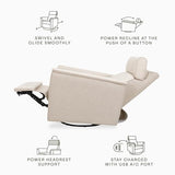 Namesake Willa Plus Power Glider Recliner w/Power Headrest in Performance Beach Eco-Weave, Water Repellent and Stain Resistant, Greenguard Gold and CertiPUR-US® Certified