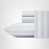 Nautica - Twin XL Size Sheet Set, Crisp & Tailored Cooling Sheets with a Smooth Cotton Percale Lightweight Feel - Bed Sheets with Matching Pillowcase & Fitted Sheet (Beaux Stripe Navy) Nautica