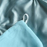 Erosebridal Blue Pinch Pleated Quilt Cover King Size Silk Like Satin Pintuck Bedding Set with Zipper Ruffle Design Luxury & Microfiber Comforter Cover Pintuck Decorative Bedspread Cover Erosebridal