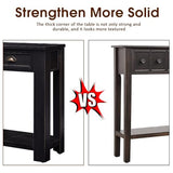 kinbor Long Sofa Table - Black 60 Inch Console Tables for Living Room, Hallway Table with 4 Drawers, Modern Wood Entryway Table with Storge Shelf kinbor