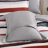WONGS BEDDING Comforter Full Size, Red Bedding Comforter Set for Full Bed, Striped Bed in a Bag Full Size Comforter Sets for All Season 90"×78" WONGS BEDDING