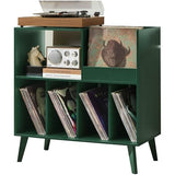 LELELINKY Large Record Player Stand, Turntable Stand with Storage, Vinyl Record Holder with Display Area, Record Player Table Holds Up to 300 Albums, Record Stand for Music Room Living Room LELELINKY