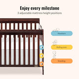 Dream On Me Ashton 5-in-1 Convertible Crib in Espresso, Greenguard Gold Certified , 50x36x44 Inch (Pack of 1)