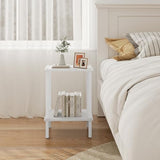 TUTOTAK End Table, Side Table, Nightstand, 2-Tier Storage Shelf, Sofa Side Table for Small Space, Living Room, Bed Room V1TB01BW034 TUTOTAK