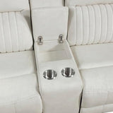 Lexicon Manual Double Reclining Loveseat, Polished Microfiber Manual Wall Hugger Loveseat Recliner for Living Room, Center Storage Console/Cup Holders, Easy Assembly, Beige Lexicon