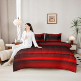 Erosebridal Red Black 7 Piece Bedding Set Twin Ombre Comforter Set with Sheets Abstract Teens Art Gradient Bed in A Bag Kids Girls Boys Bed Sets Erosebridal