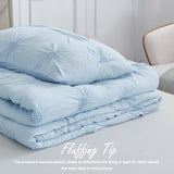 Swift Home Twin/Twin XL Baby Blue Comforter Set - Ruched 3D Floral Pintuck Bedding Set - 2 Pieces Bed Linen, 1 Comforter and 1 Pillow Sham Swift Home