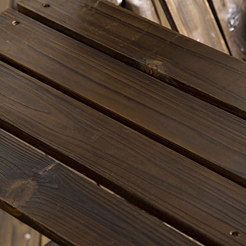 Outsunny Wooden Porch Swing with Stand, 2-Seat Patio Swing Chair with Center Table, for Garden, Poolside, Backyard Outsunny