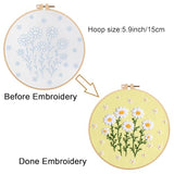 Louise Maelys Daisy Flower Beginners Embroidery Kits,Cross Stitch Kit for Adults,DIY Needlepoint with Floral Pattern,Including Hoop,Threads and Instruction