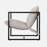 ZINUS Aidan Sling Accent Chair, Metal Framed Armchair with Shredded Foam Cushioning, Oatmeal Zinus