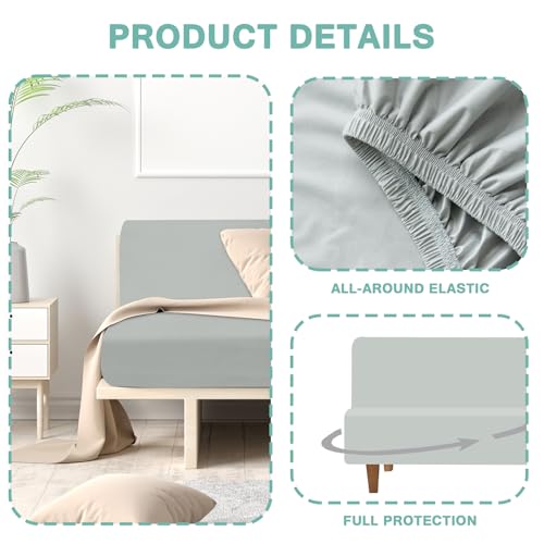 Luv4babe Waterproof Futon Cover for Armless Sofa Bed, Leakproof and Scratch-Resistant Futon Mattress and Couch Cover Protector for Kids, Cats and Dogs, Gray Luv4babe