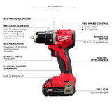 Milwaukee 3692-22CT M18 Compact Brushless 2-Tool Combo Kit: Drill Driver/Impact Driver (New Gen Kit) Milwaukee