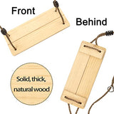 Outdoor Swing, KINSPORY Swing Set for Backyard, Adjustable Nylon Rope with Hanging Tree Straps Kit, Wooden Swing Seat for Indoor Outdoor Porch Patio Garden Playgroud Swing Set Accessories KINSPORY