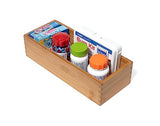 Lipper International Bamboo Wood Utensil Holder Storage Box for Cooking Tools, Makeup, or Office Supplies, 5" x 12" x 3" Lipper International