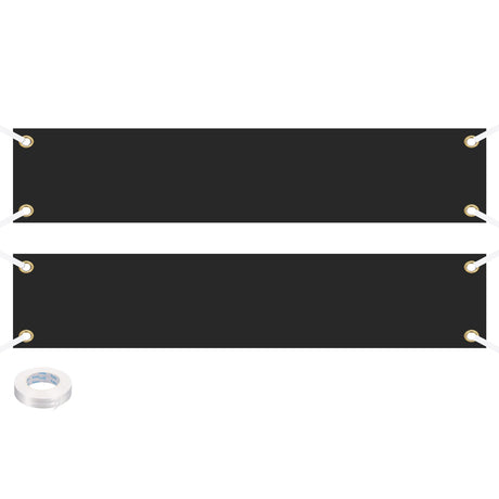 PATIKIL Vinyl Blank Banners Signs to Decorate 2'x10' Sublimation Black Banner with Hanging Rope for Business Outside Outdoor Wall, 2 Set PATIKIL
