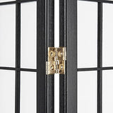 ORE International 4-Panel Shoji Screen Room Divider, Black Legacy Decor