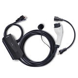 VEVOR Level 1+2 Portable EV Charger, 16 Amp 120V or 240V, Electric Vehicle Charger with 28-Foot Charging Cable NEMA 6-20P Plug NEMA 5-15 Adapter, Plug-in Home EV Charging Station for SAE J1772 EVs VEVOR