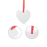 PYD Life 24 PCS Sublimation Ornament Blanks Glass 3 Inch Heart Shaped Ornament with Red Ribbon for DIY Crafting Personalized Home Christmas Decor Bulk PYD Life