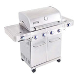 Monument Grills Larger 4-Burner Propane Gas Grills Stainless Steel with BBQ Cover(2 Items) Monument Grills