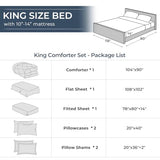 HEVUMYI Black King Comforter Set - 7-Piece All Season Bed in a Bag King, Ultra Soft Bedding Set with Comforter, Flat Sheet, Fitted Sheet, Pillowcases, Pillow Shams, Black HEVUMYI