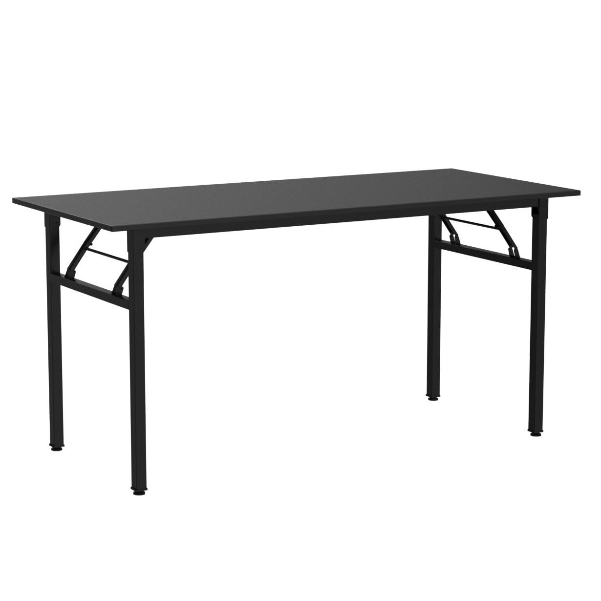 Need Home Office Desk - 60 Inches Large Computer Desk Sturdy Black Table Foldable Desk Gaming Computer Table No Assembly Required AC5CB 60 inch