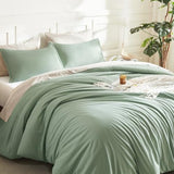 Litanika Comforter Set, Lightweight Solid Bedding Comforter Set, Fluffy Down Alternative Bed Set, Sage Green, King Litanika