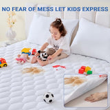 MUXHOMO Full Size Mattress Protector, 100% Waterproof Quilted Full Mattress Cover, Noiseless Soft & Cooling Mattress Pad, Deep Pocket 6"-21", White MUXHOMO