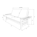 Kodiak Furniture Phoenix Queen-Size Butternut Wood Futon-Linen Stone Mattress Kodiak Furniture