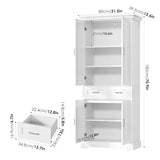 FACBOTALL Kitchen Pantry Storage Cabinet, 71" Tall Storage Cabinet with 4 Doors and 2 Drawers, Utility Kitchen Pantry with Adjustable Shelves for Dining Room Living Room… FACBOTALL