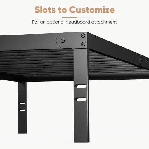DUMOS Twin Size Bed Frame - Metal Platform Bed Frame Mattress Foundation with Steel Slat Support, No Box Spring Needed, Storage Space Under Base, Easy Assembly, Black DUMOS