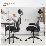 WITTLONG 400lbs Ergonomic Drafting Tall Office Chair for Adjustable Standing Desk with Flip-Up Arms, Headrest (with Footring, Black) WITTLONG