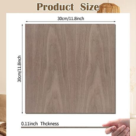 12 Pcs Walnut Unfinished Wood Craft, 12 x 12 x 1/8 Inch - 3mm Thick Walnut Unfinished Plywood for Laser Cutting & Engraving, School DIY Projects, Painting, Fretwork, CNC Cutting, Wood Burning 12 Pcs Vemkyrio