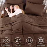 CozyLux Queen Comforter Set Brown - 7 Pieces Bed in a Bag Queen, All Season Breathable Bedding Sets, Oeko-Tex Certified Bed Set with Down Alternative Comforter, Sheets, Pillowcases & Pillow Shams CozyLux