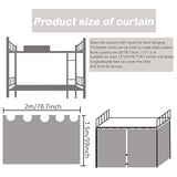 AUCOOMA Thickened Blackout Bunk Bed Curtains Dorm Room Privacy Canopy Bottom Loft,Black,2 Pieces AUCOOMA