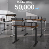 LongKe Electric Standing Desk Adjustable Height, 40x24 Inches Sit Stand up Desktop for Home Office, Ergonomic Rising Computer Table with Memory Preset,Rustic Brown LongKe