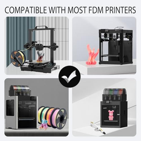 Glow in the Dark Gradient Rainbow 1.75mm PLA Filament, Luminous Rainbow Vibrant Bright 3D Printer Filament, 0.25kg 250g Small Spool 3D Printing PLA Filament Rod Toksen3D