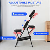 BestMassage Portable Massage Chair – Foldable Tattoo & Spa Chair with Adjustable Face Cradle, High-Density Cushion, Lightweight Frame & Carry Bag, Black