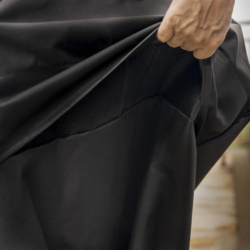 Kenmore 66 Inch Gas Grill Cover for Outdoor Grill, Universal BBQ Grill Cover for 6-Burner Gas Grill, Weatherproof, UV- and Fade-Resistant with Hook & Loop Straps, Black Kenmore