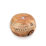 Mahasu Yarn Storage Mango Wood Yarn Bowl for Crocheting Accessories and Supplies Organizer Wool Storage Bowl Round (7" x 7" x 4") Mahasu