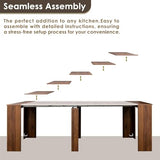 Banzeem Extendable Dining Table, Transformer Extra Console Table for 1-12 People, Folding Space Saving Dining Room Table for Homes, Apartments, Walnut Banzeem