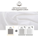 2-Pack Pure Cotton Twin XL Fitted Sheet for Adjustable Bed Split King, 600 TC 16" Deep Pocket Egyptian Cotton Fitted Sheet (2pcs, Twin XL, White) Shunjie.Home
