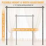 AKTOP Room Divider Curtain Rod, No Drilling Privacy Room Separator for Space Partition, 4-10.5ft(H) 29-73”(W) Adjustable Heavy Duty Floor to Ceiling Wall Divider Tension Rod for Room Separation, Black AKTOP